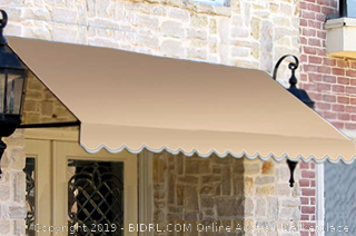 Awntech 8-Feet Dallas Retro Window/Entry Awning, 44-Inch Height by 48-Inch Diameter, Linen (Online $615)
