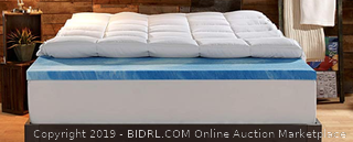 KING - Sleep Innovations Gel Memory Foam 4-inch Dual Layer Mattress Topper, Made in The USA with a 10-Year - King Size
