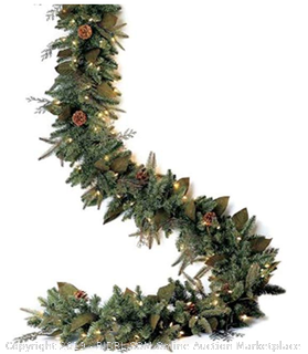 Bethlehem Lighting GKI Pre-Lit PE/PVC Christmas Garland with 100 Clear Mini Lights, 6', Green River Spruce (Online $34)