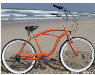 Firmstrong Urban Man Three Speed Beach Cruiser Bicycle, 26-Inch, Black ($Online $359) (Picture is orange but bike black)