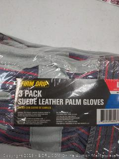 Firm Grip Leather-Palm Large Gloves 3-Pairs L Multi Purpose Leather (2 packs of 3 gloves)