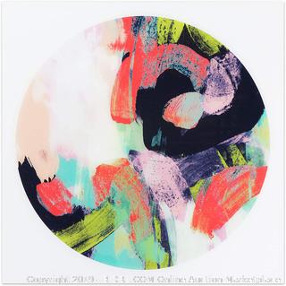 direct abstract art colorful frameless tempered glass contemporary wall decor (online $110)