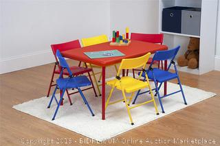Cosco 7 Piece Children's Juvenile Set with Pinch Free Folding Chairs & Screw in Leg Table (online $120)