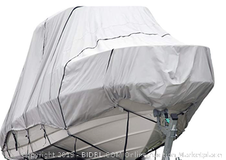 Budge 600 Denier Boat Cover fits Hard Top/T-Top Boats B-621-X8 (24' to 26' Long, Gray) (Online $299)