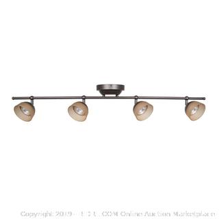 Hampton Bay Madison 3 ft. 4 Light Rubbed Bronze LED Fixed Track with 400 LM (Factory Sealed) COME PREVIEW!!!! (online $38)
