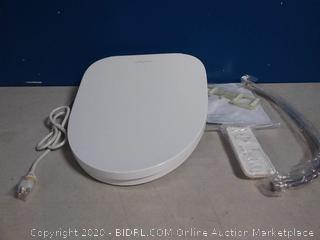 Luxe Bidet Luxelet E890 Electronic Bidet Smart Toilet Seat with Remote Control, Elongated, Soft Close Lid, Warm Water, Warm Air Dryer, Heated Seat, Self Cleaning Stainless Steel Nozzle (White)(powers on) online $346