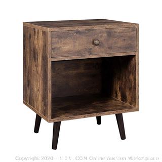 VASAGLE Nightstand, End Table with Drawer, Open Compartment, and Pinewood Legs (online $60)