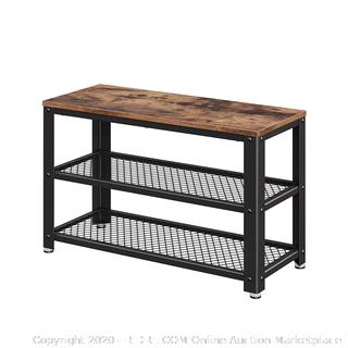 Shoe Bench, 3-Tier Shoe Rack, Storage Organizer with Seat, Industrial, Wood Look (online $55)