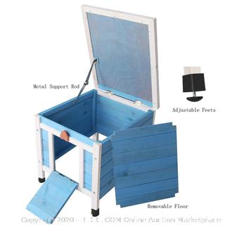 ROCKEVER Cat House Outside, Weatherproof Rabbit Hutch Small, Wooden Small Pet House and Habitats 42 x 52 x 40 cm (online $59)
