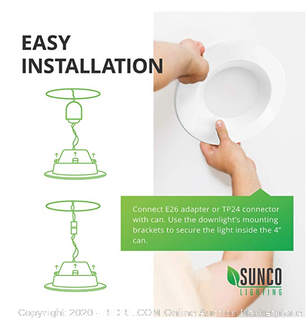 Sunco Lighting 2 Pack 4 Inch LED Recessed Downlight, Baffle Trim, Dimmable, 11W=40W, 2700K Soft White, 660 LM, Damp Rated, Simple Retrofit Installation - UL + Energy Star(2 pack)(BLK10187-92)