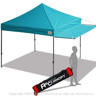 ABCCANOPY 10x10 Tent Pop-up Canopy Tent Instant Canopies Commercial Outdoor Canopy with Awning & Wheeled Carry Bag Bonus 4X Weight Bag, (Turquoise) online $169