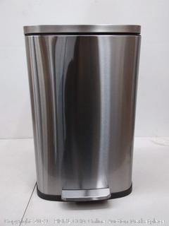 iTouchless SoftStep 13.2 Gallon Stainless Steel Step Trash Can with Odor Control System, 50 Liter Pedal Garbage Bin for Kitchen, Office, Home