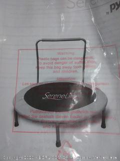 SereneLife 36" Inch Portable Fitness Trampoline – Sports Trampoline for Indoor and Outdoor Use – Professional Round Jumping Cardio Trampoline – Safe for Kid w/Padded Frame Cover and Handlebar (online $62)