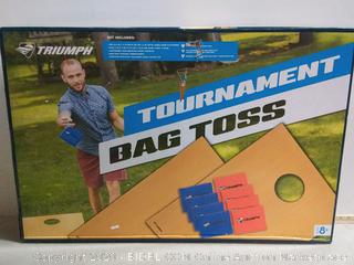 Triumph Tournament Bean Bag Toss Game with 2 Easy Transport Game Platforms with Scratch Resistant Surface, Convenient Carry Handle and 8 Toss Bags (online $65)
