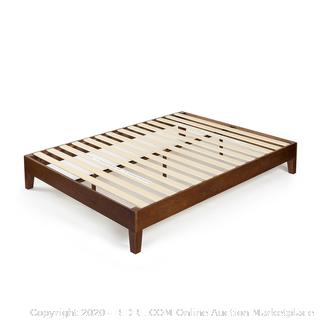 Zinus Marissa 12 Inch Deluxe Wood Platform Bed / No Box Spring Needed / Wood Slat Support / Antique Espresso Finish, Twin (Factory Sealed) COME PREVIEW!!!!! (online $111)
