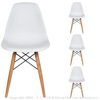 Liani mid-century modern Chairs set of 4 white(Factory Sealed)COME PREVIEW!!!!! (online $139)