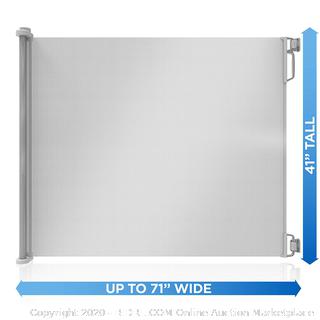Perma Indoor/Outdoor Retractable Baby Gate 41" Tall, Extends to 71" Wide, Gray (online $52)