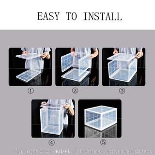 Storage Shoes Box Storage Plastic Foldable Stackable Clear Closet Shelf Shoe Organizer (online $109)
