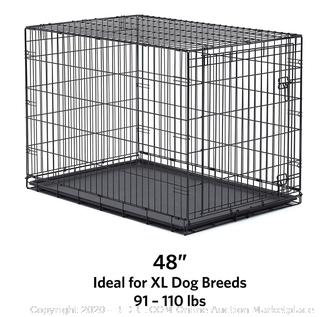 New World 48" Folding Metal Dog Crate, Includes Leak-Proof Plastic Tray; Dog Crate Measures 48L x 30W x 33H Inches, Fits XL Dog Breeds (online $70)
