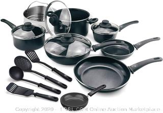 Greenlife soft-grip aluminum Black Diamond 16 piece cookware set(Factory Sealed)COME PREVIEW!!!!!