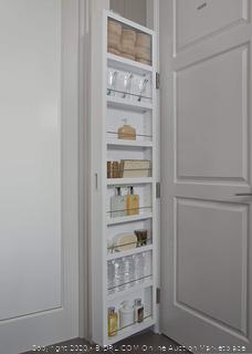 Cabidor Deluxe Mirrored Behind The Door Adjustable Medicine, Bathroom, & Kitchen Storage Cabinet White (online $158)