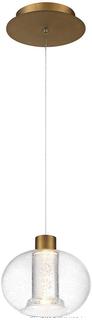 WAC Lighting PD-98908-AB Crater 8in LED Mini Pendant 3500K in Aged Brass Light Fixture (Retail $200)