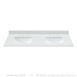 Bestview Meridian 61-in White/Polished Engineered Marble Bathroom Vanity Top (online $369)