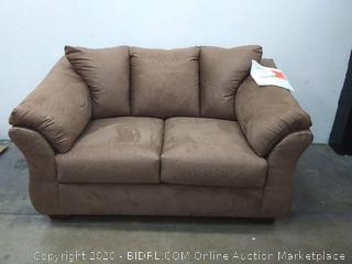 SIGNATURE DESIGN BY ASHLEY - Audrey loveseat DXL Brown microfiber color (Retail $1,000)