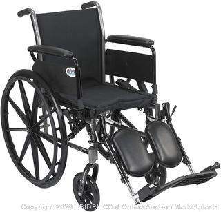Drive Medical Cruiser III Light Weight Wheelchair with Various Flip Back Arm Styles and Front Rigging Options, Flip Back Removable Full Arms/Elevating Leg Rests, Black, 20 Inch (online $167)