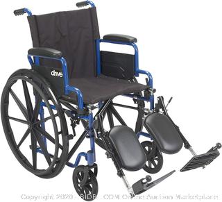 Drive Medical Blue Streak Wheelchair with Flip Back Desk Arms, Elevating Leg Rests, 18 Inch Seat (online $121)