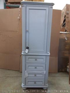 Scott Living Wrightsville 25-in W x 72-in H x 18-in D Light Gray Poplar Freestanding Linen Cabinet (Retail $817)