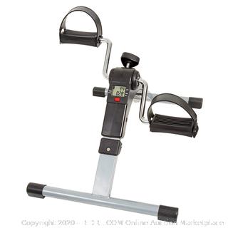 Wakeman Portable Folding Fitness Pedal Stationary Under Desk Indoor Exercise Bike for Arms, Legs, Physical Therapy with Calorie Counter