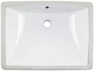 White Rectangular Porcelain Sink model # U2230W overall dimensions 17" x 17 1/2" x 7 1/2"