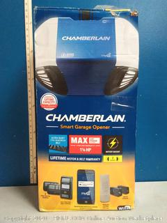 Chamberlain Group Chamberlain B970 Smartphone-Controlled Ultra-Quiet & Strong Belt Drive Garage Door Opener with Battery Backup and MAX Lifting Power, Blue (online $268)