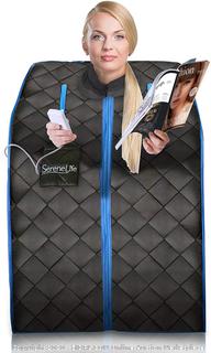 SereneLife Portable Infrared Home Spa One Person Sauna with Heating Foot Pad and Portable Chair (online $232)