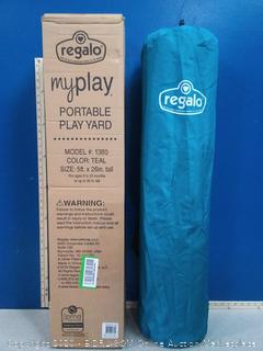 Regalo My Play Portable Playard Indoor and Outdoor with Carry Case and Adjustable/Washable, Teal, 8-Panel (online $79)