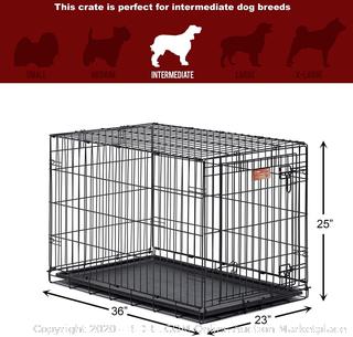 MidWest Homes for Pets Dog Crate | iCrate Single Door & Double Door Folding Metal Dog Crates | Fully Equipped 36" (online $44)