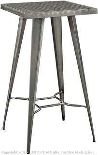 Modway Direct Rustic Modern Farmhouse Steel Metal Square Bar Table in Gunmetal (online $156)