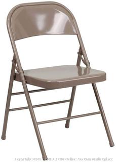 Flash Furniture 4 Pk. HERCULES Series Triple Braced & Double Hinged Beige Metal Folding Chair (online $79)