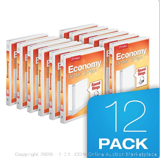 Cardinal economy 3-ring binders 1/2 inch round ring holds 125 sheets Clearview pack of 12 binders