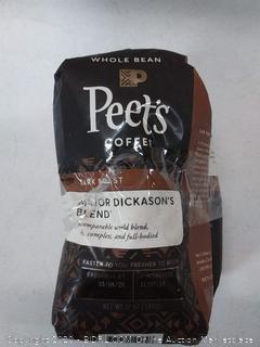 Peet's Coffee Major Dickason's Blend, Dark Roast Whole Bean Coffee, 12 Ounce Bag (2 bags)