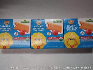 Earth's Best Organic Sesame Street Sunny Day Toddler Snack Bars with Cereal Crust, Apple, 8 Count Box (Pack of 3)