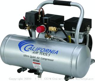 California Air Tools 2010A Ultra Quiet and Oil-Free 1.0 HP 2.0-Gallon Aluminum Tank Air Compressor,Silver (Powers On)(Retails $167)