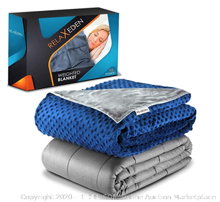 RELAX EDEN Adult Weighted Blanket W/Removable, Washable Duvet Cover 15 lbs, 60”x 80” Size| Heavy Glass Micro-Beads| Supreme Sleeping Comfort for Adults| Hot & Cold Sleeping| 100% Soft Cotton Build (Online $80)
