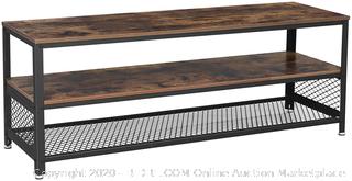 VASAGLE BRYCE TV Stand, Lengthened TV Cabinet, Console, Coffee Table with Metal Frame, Wood-Like Grain, Industrial for Living Room, Rustic Brown ULTV50BX