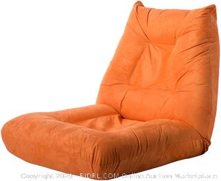 LZ LEISURE ZONE Adjustable 5-Position Folding Floor Chair Lazy Sofa Cushion Gaming Chair (Orange)