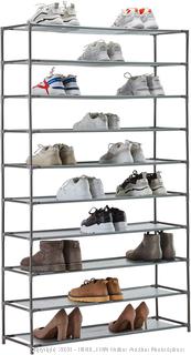 YOUDENOVA 10 Tier Tall Shoe Rack, 50 Pair Shoe Rack Organizer, Shoe Storage Cabinet, Non-Woven Fabric & Metal