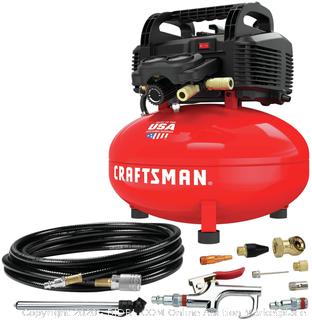CRAFTSMAN Air Compressor, 6 gallon, Pancake, Oil-Free with 13 Piece Accessory Kit (CMEC6150K)(Retails $119)