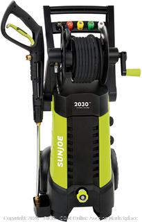 Sun Joe SPX3001 2030 PSI 1.76 GPM 14.5 AMP Electric Pressure Washer with Hose Reel, Green (powers on)(Retails $229)(cubby 2)
