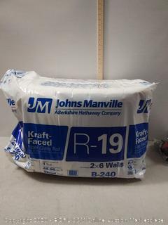 Johns Manville R 19 48.96-sq ft Single Faced Fiberglass Roll Insulation with with Sound Barrier (15-in W x 39.17-ft L) online $35